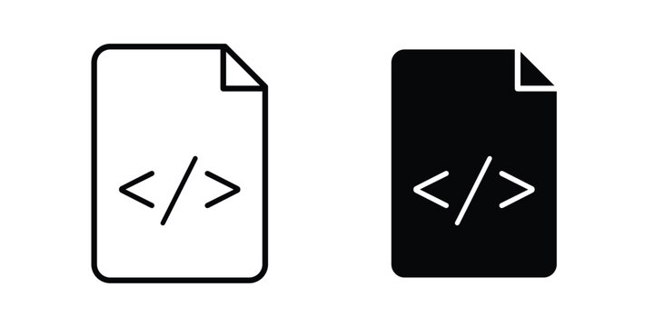 HTML script icon vector Illustration, Solid and stroke Style Icon