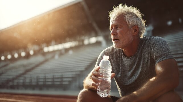 Man drinking water after sport