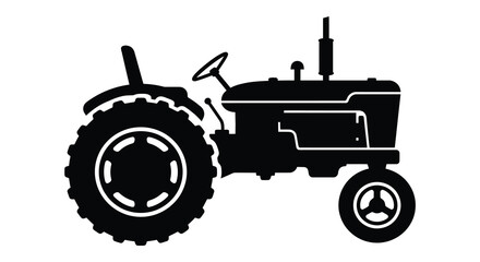 Farm tractor silhouette on a white background © Sogir