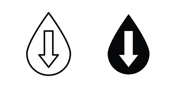Low water level icon vector Illustration, Solid and stroke Style Icon