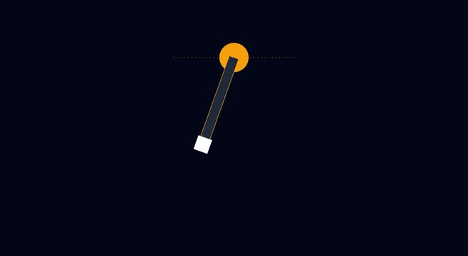 Minimalist pendulum motion loop for science and physics concepts animation