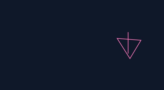 Minimalist pink geometric triangle animation on dark animation background