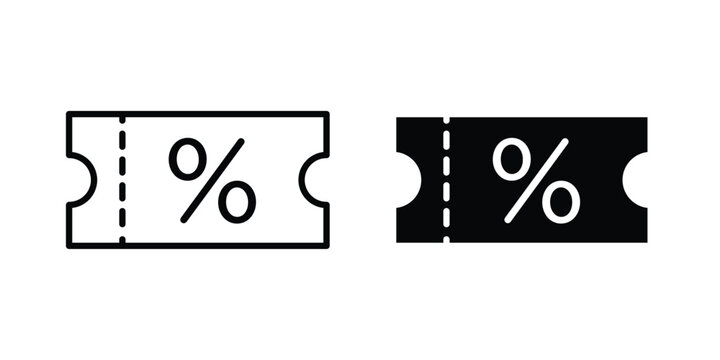 Promo code icon vector Illustration, Solid and stroke Style Icon