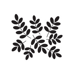 Obraz premium Black leafy branch decorative illustration