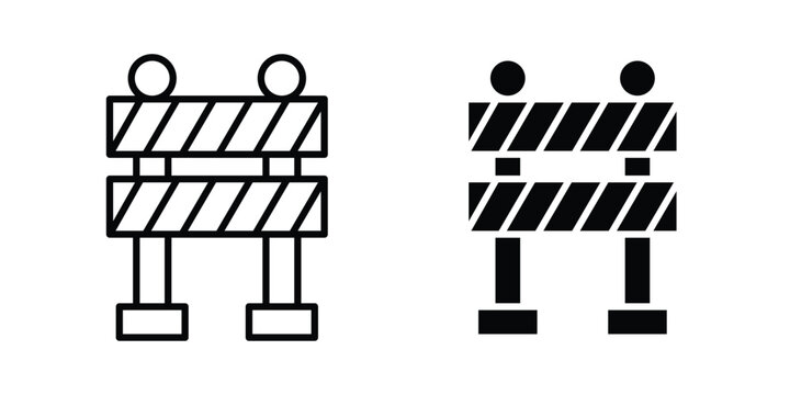 Roadblock icon vector Illustration, Solid and stroke Style Icon