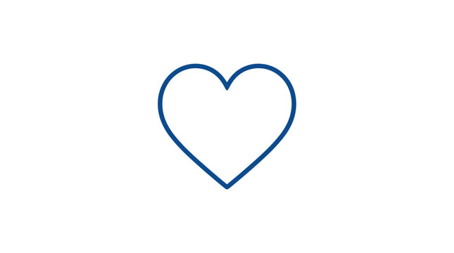 Minimalist outline of a heart symbol on a plain