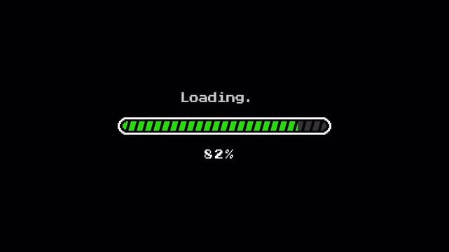 Loading 8 Bit Progress Indicator Digital Display Animation 4K Video