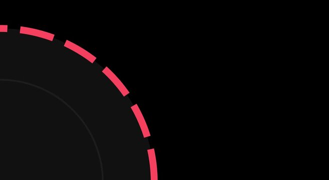 Minimalist red circular loading progress bar animation on animation black background