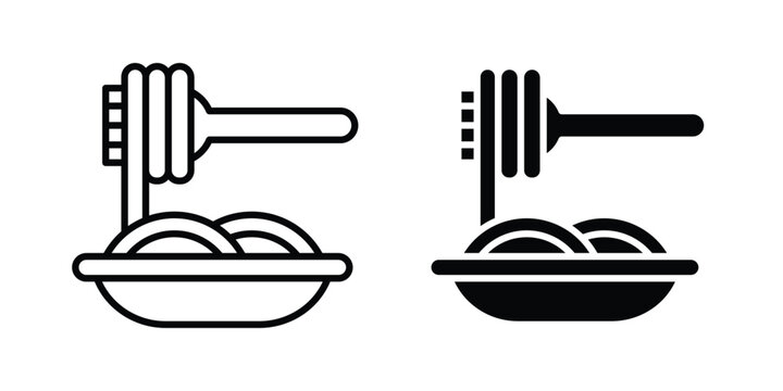 Spaghetti icon vector Illustration, Solid and stroke Style Icon