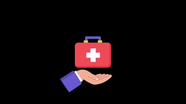 medical kit healthcare support first aid alpha channel animation