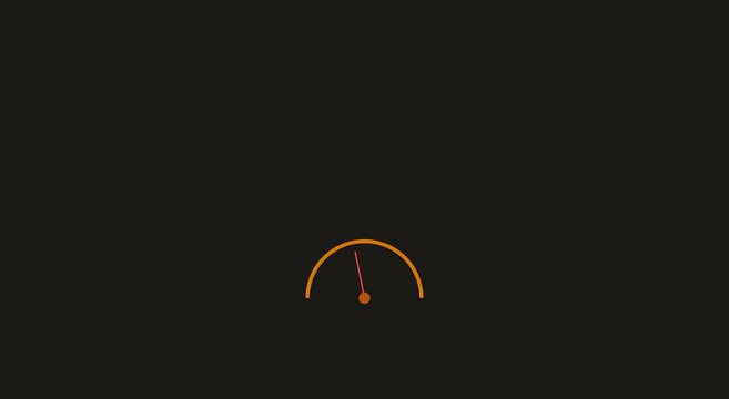 Minimalist speedometer gauge animation for performance and data analysis animation