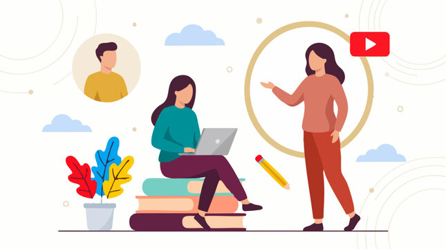 Online Education and E-learning Concept with Digital Platforms