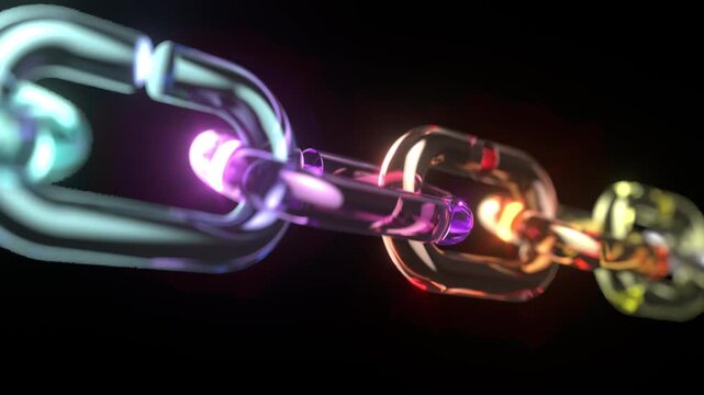 Color glass rainbow chain bg able to loop endless 4k