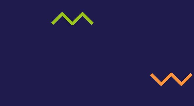 Minimalist zigzag line animation on dark blue animation background motion