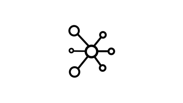 Network system, network connections with people icons and man icon animation.
