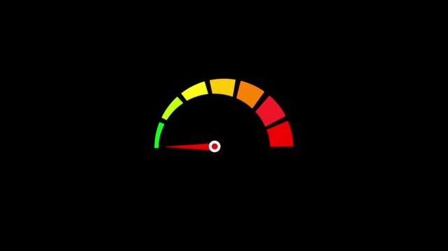 Internet speed meter with colored sections and seventeen megabits per second technology concept