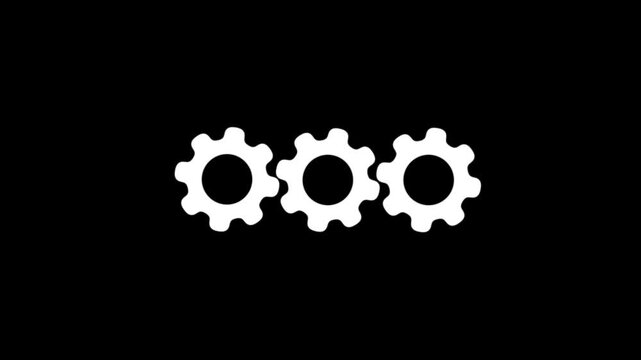 setting Icon vector illustration. Gear Sign icon or Cog settings sign for web and app. Simple white setting gear icon isolated on black background.