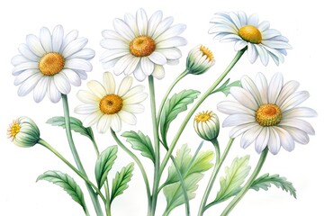 Fototapeta premium daisies isolated on white background
