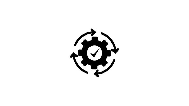Sync process, icon reload set, circle arrow with gear wheel, recycling recurrence, renewal sync processing icons, synchronization, setting symbol