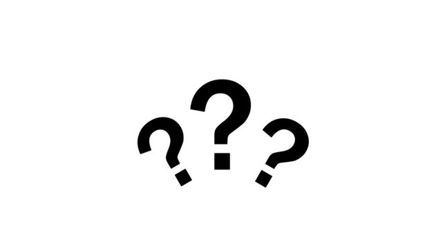 Question mark icon animation. pop up question mark flat and alpha looping question mark .
