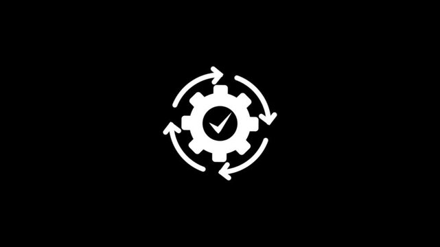 Sync process, icon reload set, circle arrow with gear wheel, recycling recurrence, renewal sync processing icons, synchronization, setting symbol