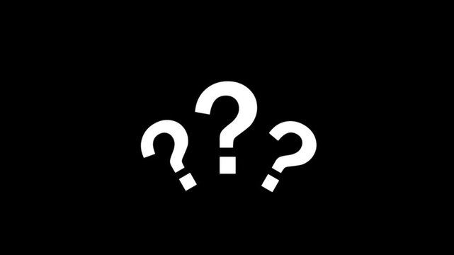 Question mark icon animation. pop up question mark flat and alpha looping question mark .