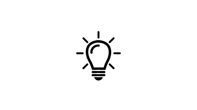 full of ideas and creative thinking, analytical thinking for processing.The light bulb icon Animation