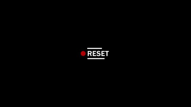 Reset text button animation with alpha channel, Replay icon video for Live Streamers, Action replay sign icon loop animation with transparent background in 4k.