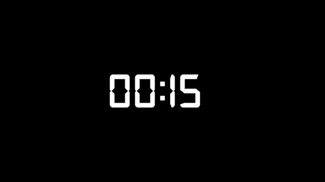 Countdown Digital Clock Animation 3 minute to 0 second Countdown digital clock timer icon.Analog clock icon animation. 4k video