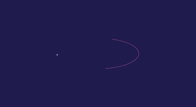 Orbital motion animation of a glowing particle on a circular path animation