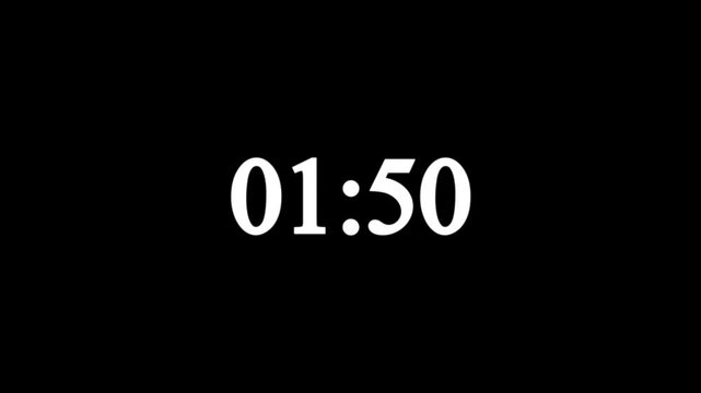 Countdown Digital Clock Animation 2 minute to 0 second Countdown digital clock timer icon.Analog clock icon animation. 4k video