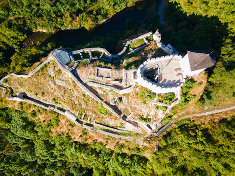 Aerial view of Old Town Fortress or Stari Grad in Uzice, Serbia