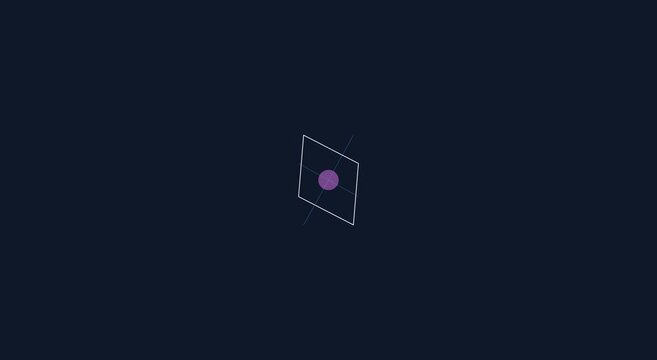 Rotating 3 d geometric plane with central point minimalist motion animation