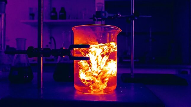 Thermal Camera Exothermic Chemical Reaction