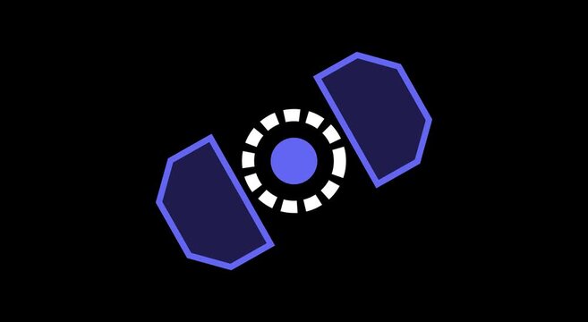 Rotating abstract loading spinner animation with minimalist blue animation