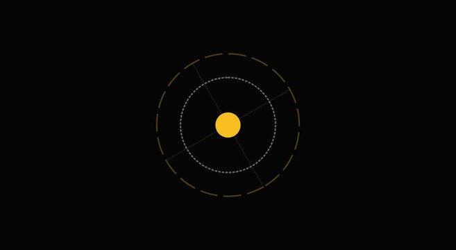 Rotating hud target interface with minimalist circular animation
