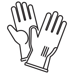 Obraz premium line art illustration of two hands with palms facing forward in a stop gesture