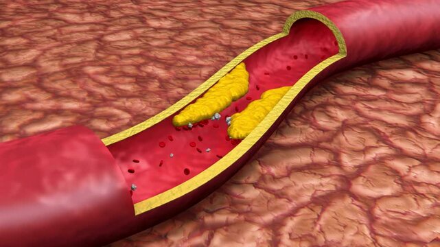 3D Medical Animation of Cholesterol Plaque Buildup in Human Artery