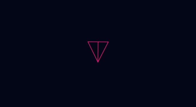 Rotating neon triangle animation for modern digital user interfaces animation