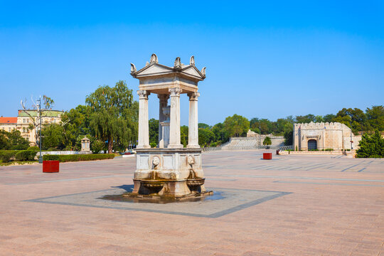 Fountain on King Milan Square near Nis Fortress in Nis, Serbia