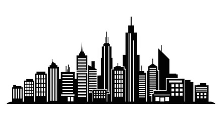 Obraz premium City Skyline Urban Buildings Towers.