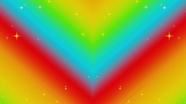 Vibrant rainbow colored background with sparkling stars and gradient effect, perfect for background animation.