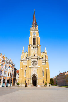 Name of Mary Church at Freedom Square in Novi Sad, Serbia