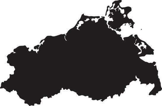 Mecklenburg-Vorpommern state of Garmany&mdash; &ldquo;Ultra clean minimalist black vector silhouette of Mecklenburg-Vorpommern