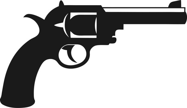 pistol silhouette  icon vector  on white background 