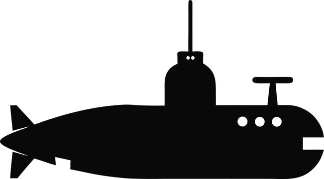 submarine silhouette   icon vector  on white background