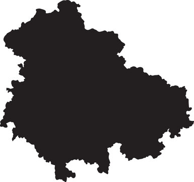 Thuringia state of Germany&mdash; &ldquo;Ultra clean minimalist black vector silhouette of Thuringia