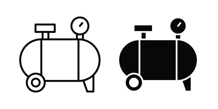 Air compressor icon solid Design. Line icons for web