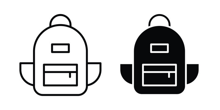 Backpack icon solid Design. Line icons for web