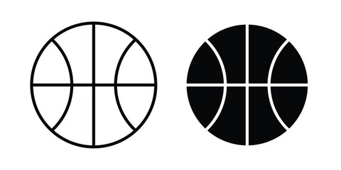Basketball icon solid Design. Line icons for web © Pop
